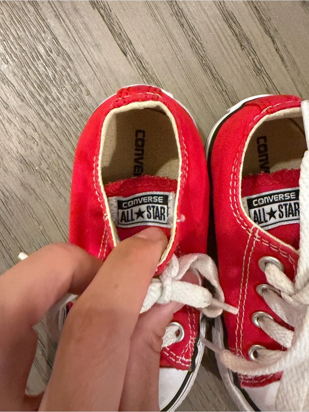 Converse Kids Red Canvas Low-Top Sneakers with White Laces